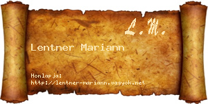 Lentner Mariann névjegykártya