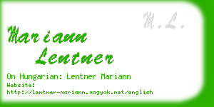 mariann lentner business card